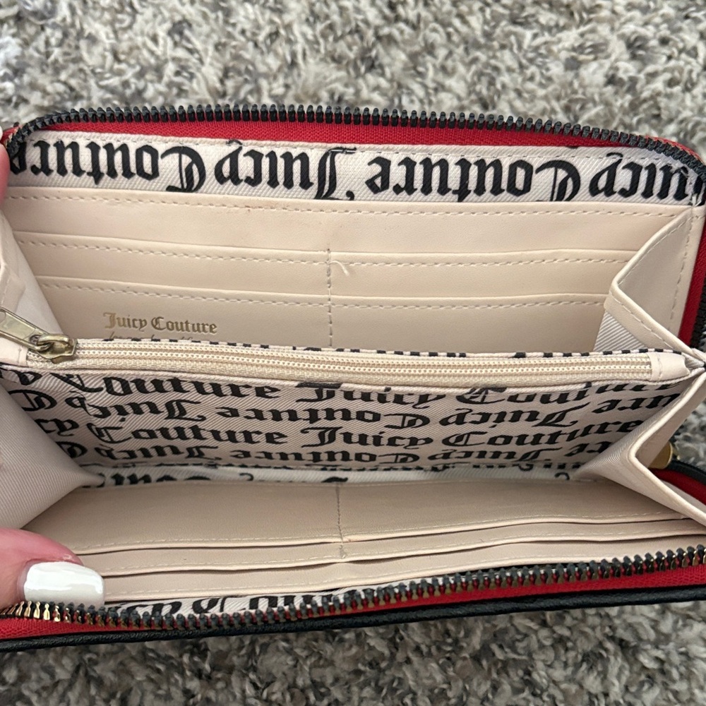 Juicy Couture Embossed Red and Black Clutch - Picture 2 of 3